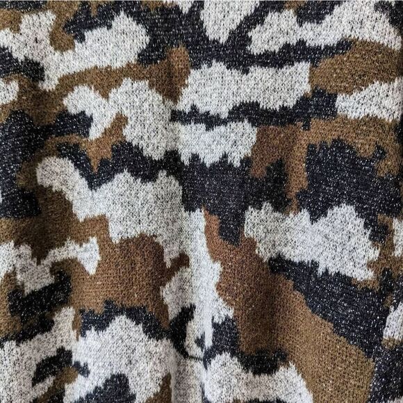 Mystree Womens Cardigan Sweater Knitted Camouflage Gray Small - Picture 7 of 9